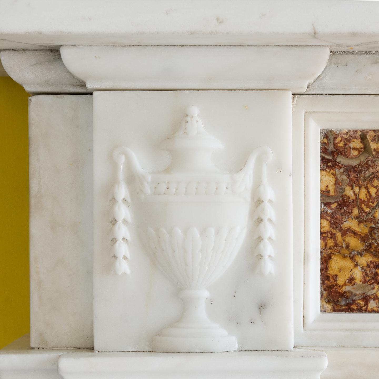 Georgian Brocatello and Statuary Marble Fireplace 2