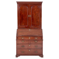 Georgian Bureau Bookcase Mahogany Antique