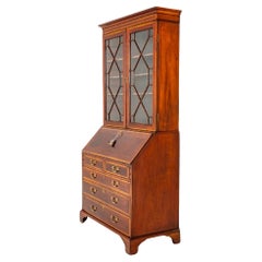 Georgian Bureau Bookcase Period Mahogany Antique 1800