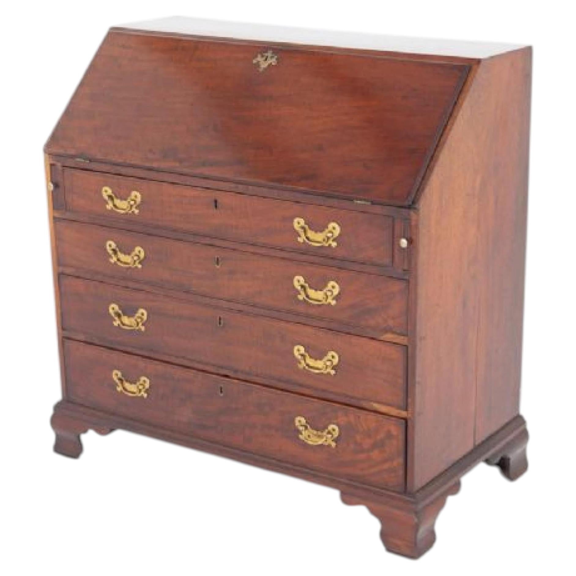 Georgian Bureau Desk Period Antique Mahogany 1800