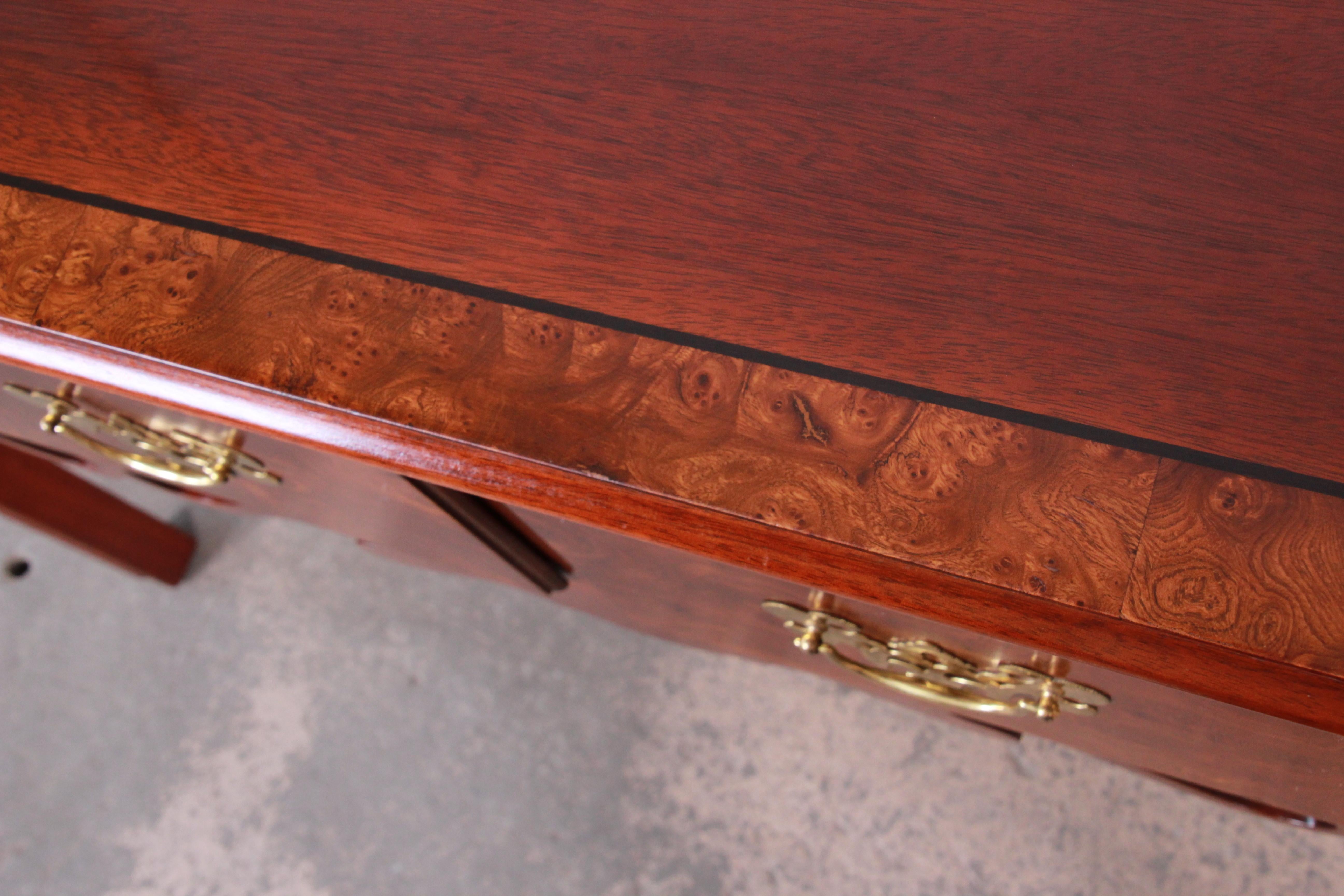 Georgian Burl Wood and Banded Mahogany Credenza or Console Table 6