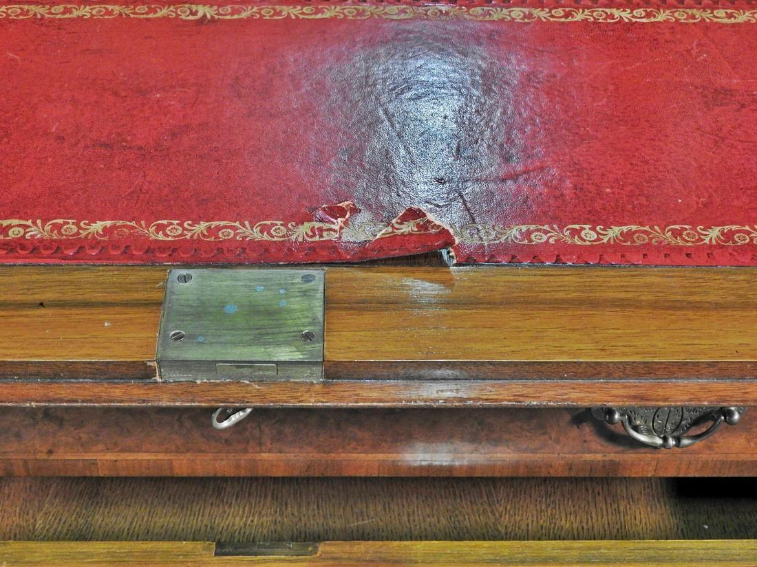 Burled Walnut Tombstone Glazed Secretary Desk with Individual Glass 2