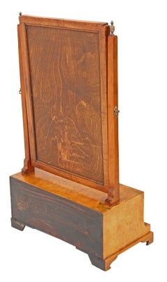 Georgian Burr Walnut Maple Swing Dressing Table Mirror