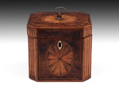 Georgian Burr Yew Tea Caddy
