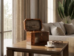 Georgian Burr Yew Tea Caddy