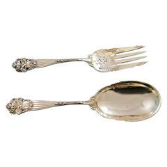 Georgian by Towle Sterling Silver Flatware Salad Serving Set Old Pierced