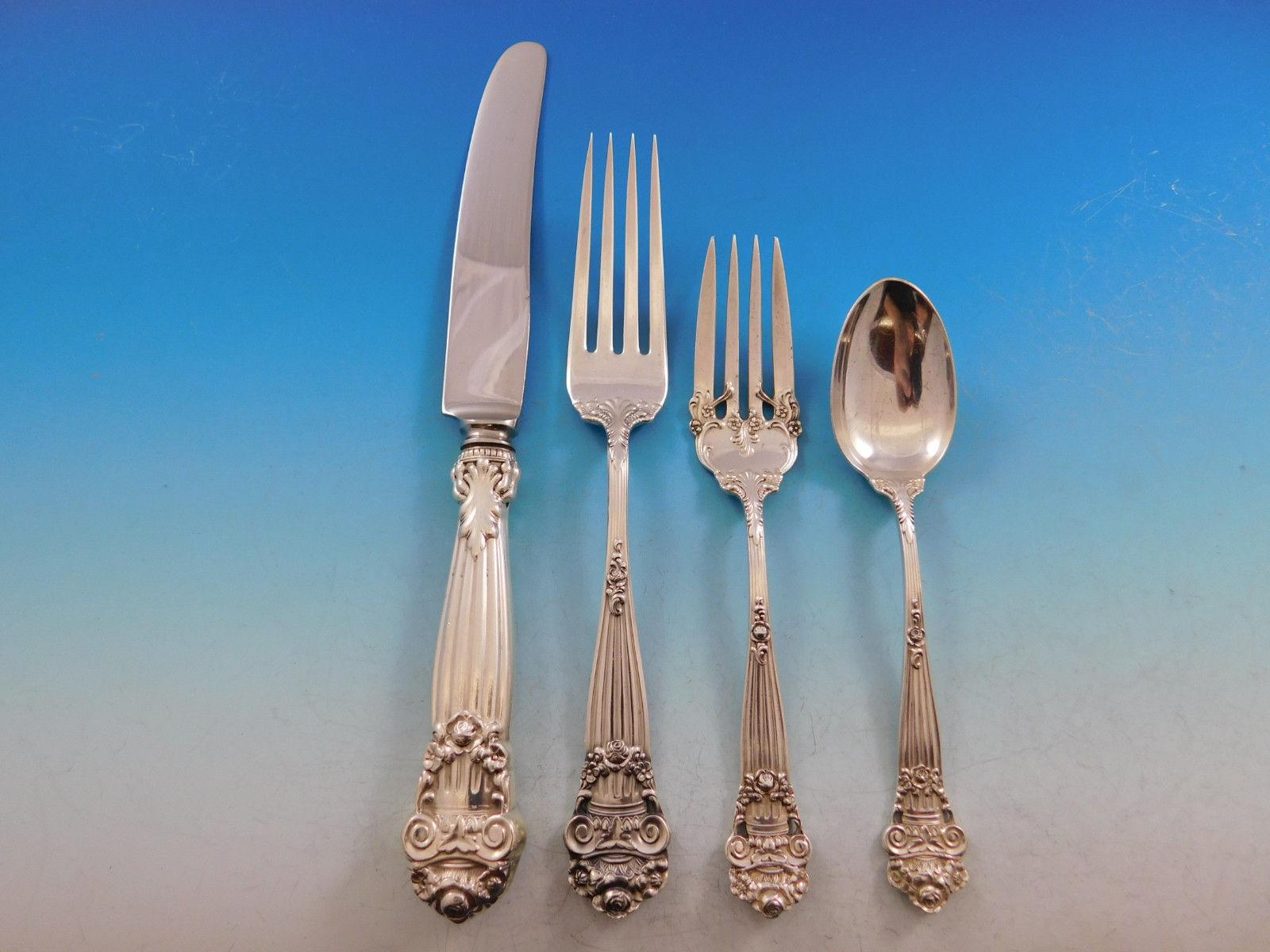Georgian by Towle Sterling Silver Flatware Set for 12 Service 122 Pieces In Excellent Condition In Big Bend, WI