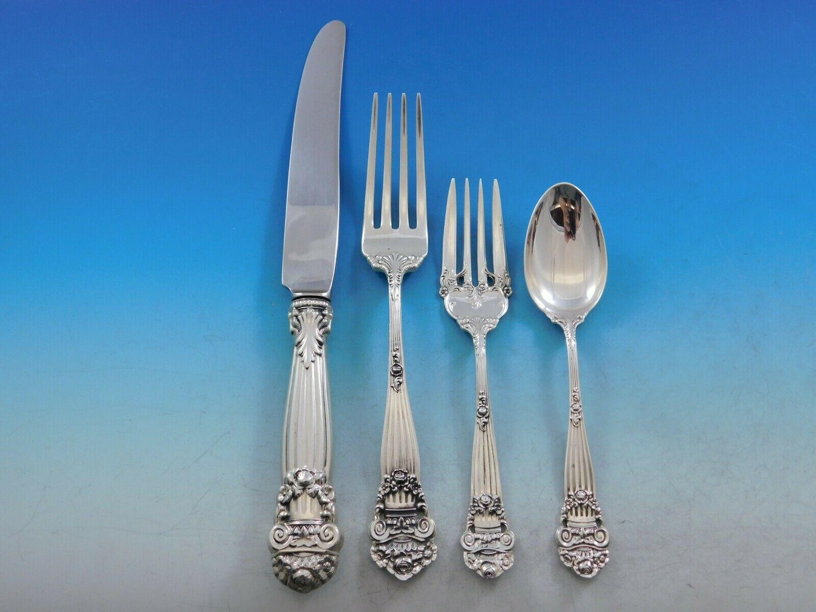 Georgian by Towle Sterling Silver Flatware Set for 12 Service 140 Pieces Dinner In Excellent Condition In Big Bend, WI