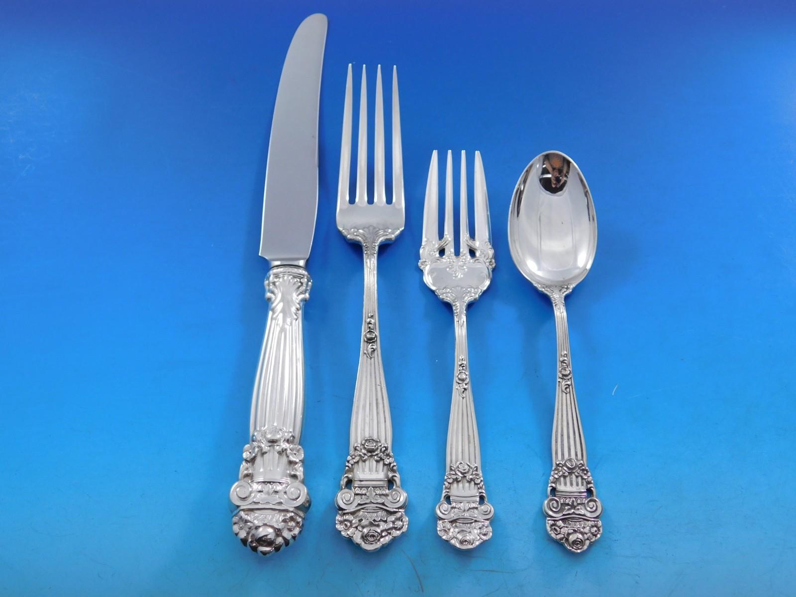 Georgian by Towle Sterling Silver Flatware Set for 12 Service 60 pcs Dinner Size For Sale 2