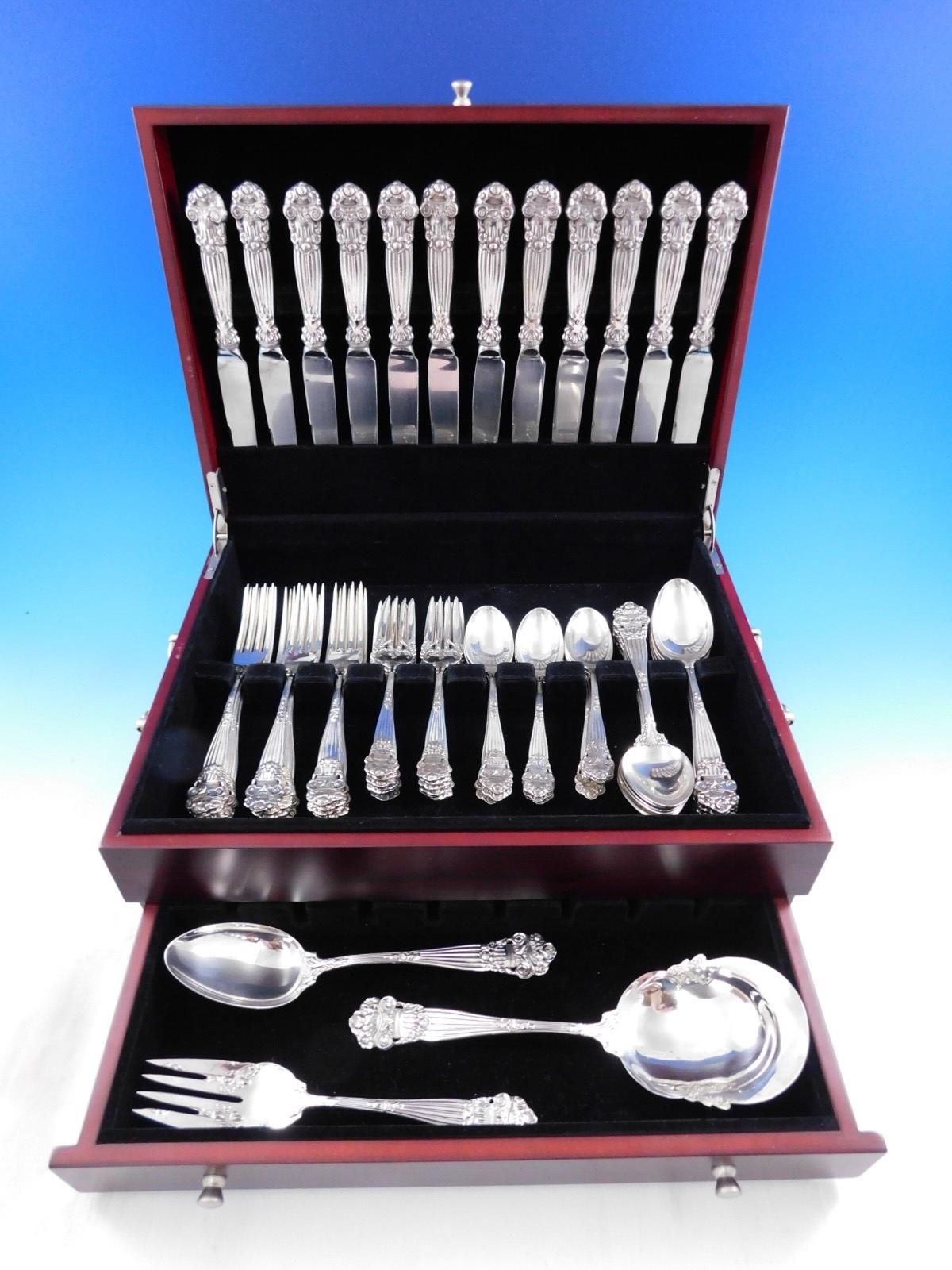 Georgian by Towle Sterling Silver Flatware Set for 12 Service 63 pieces For Sale 6