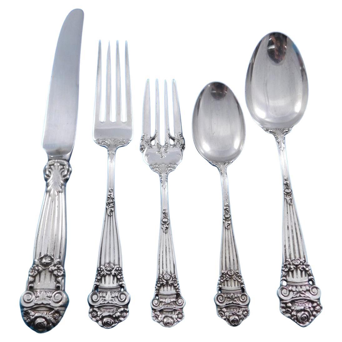 Georgian by Towle Sterling Silver Flatware Set for 12 Service 63 pieces For Sale