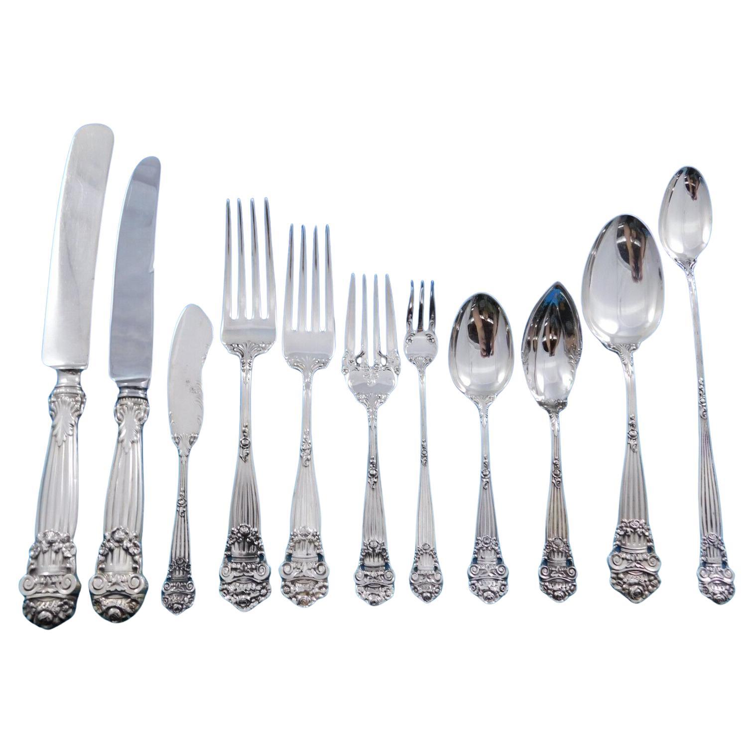 Georgian by Towle Juego de Cubiertos de Plata de Ley para 8 Servicio de Cena de 106 piezas