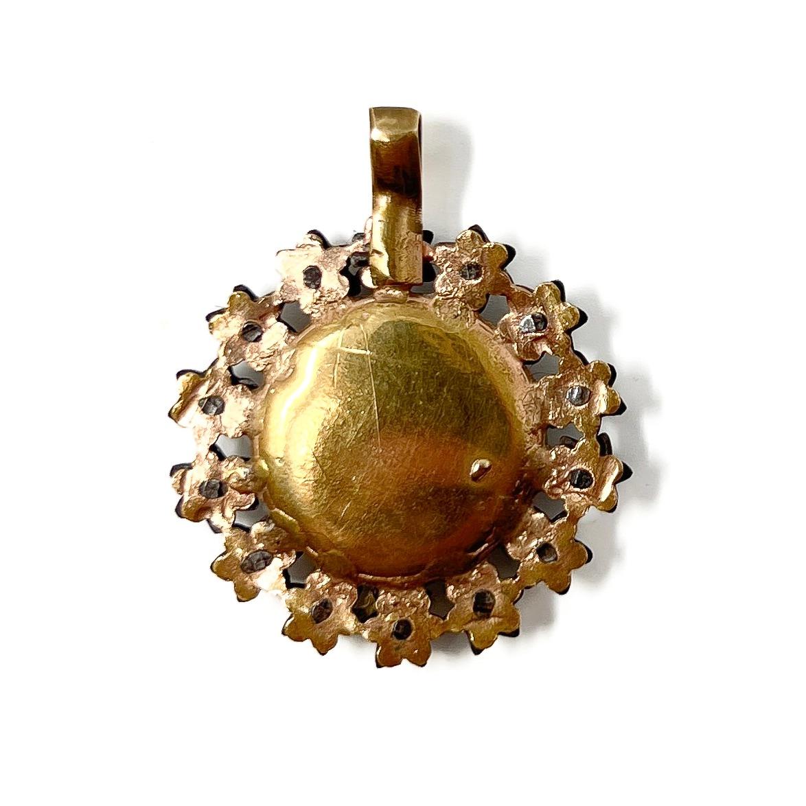 Georgian c.1800 Cut Steel and Glass Antique Pendant For Sale 4