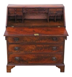Georgian circa 1810 Flame Mahogany Bureau Desk Writing Table