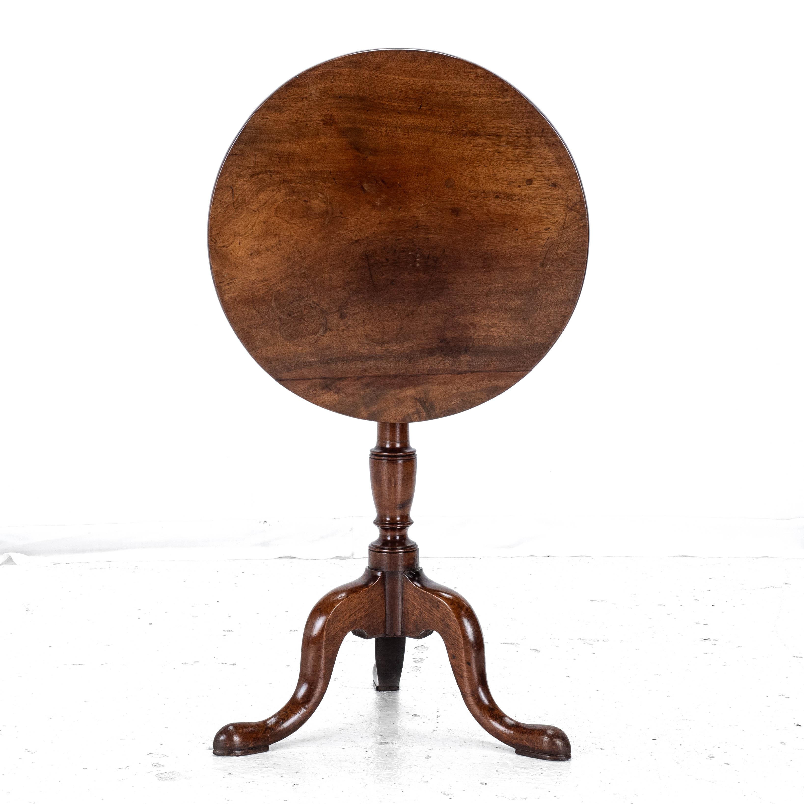 Mesa de Vino Trípode Georgiana de Caoba del S.XVIII (George III Flip Top Side Occasional) Inglés