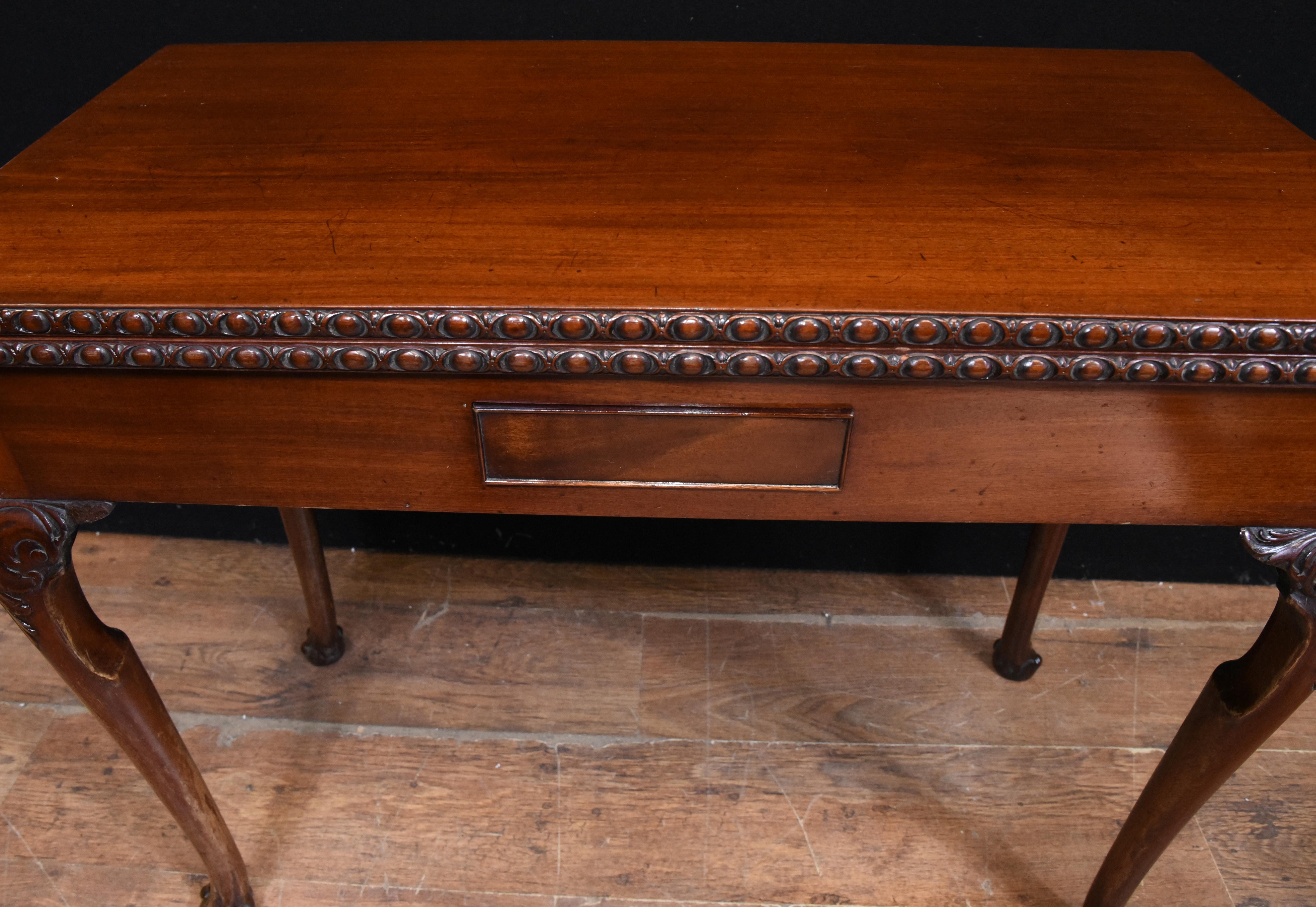 Georgian Card Table Mahogany Games Tables, 1880 In Good Condition For Sale In Potters Bar, GB