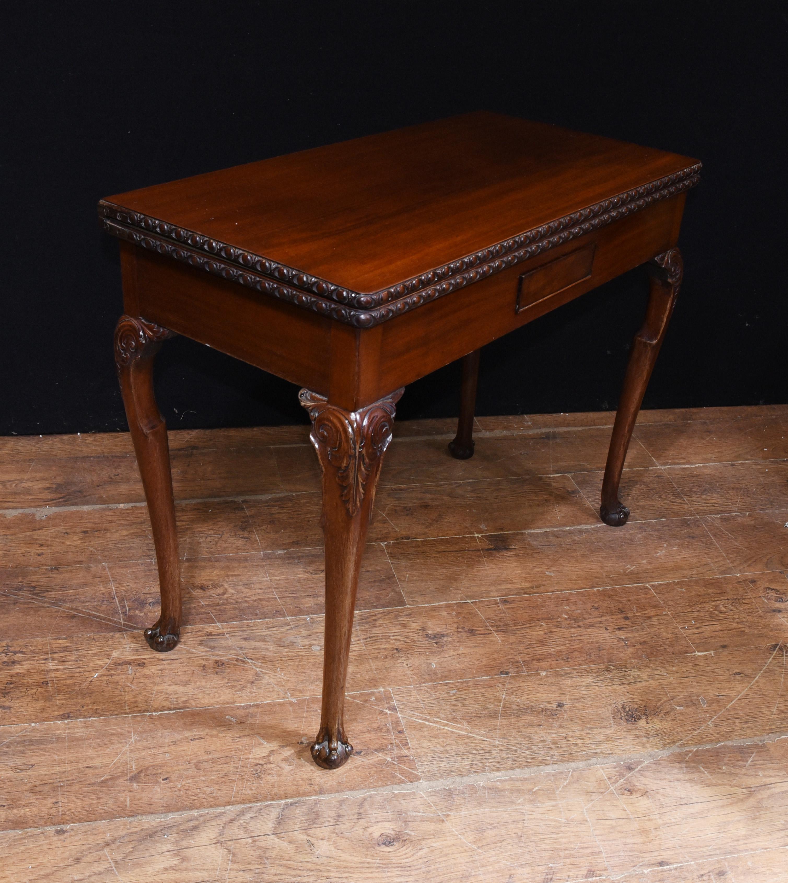 Georgian Card Table Mahogany Games Tables, 1880 For Sale 1