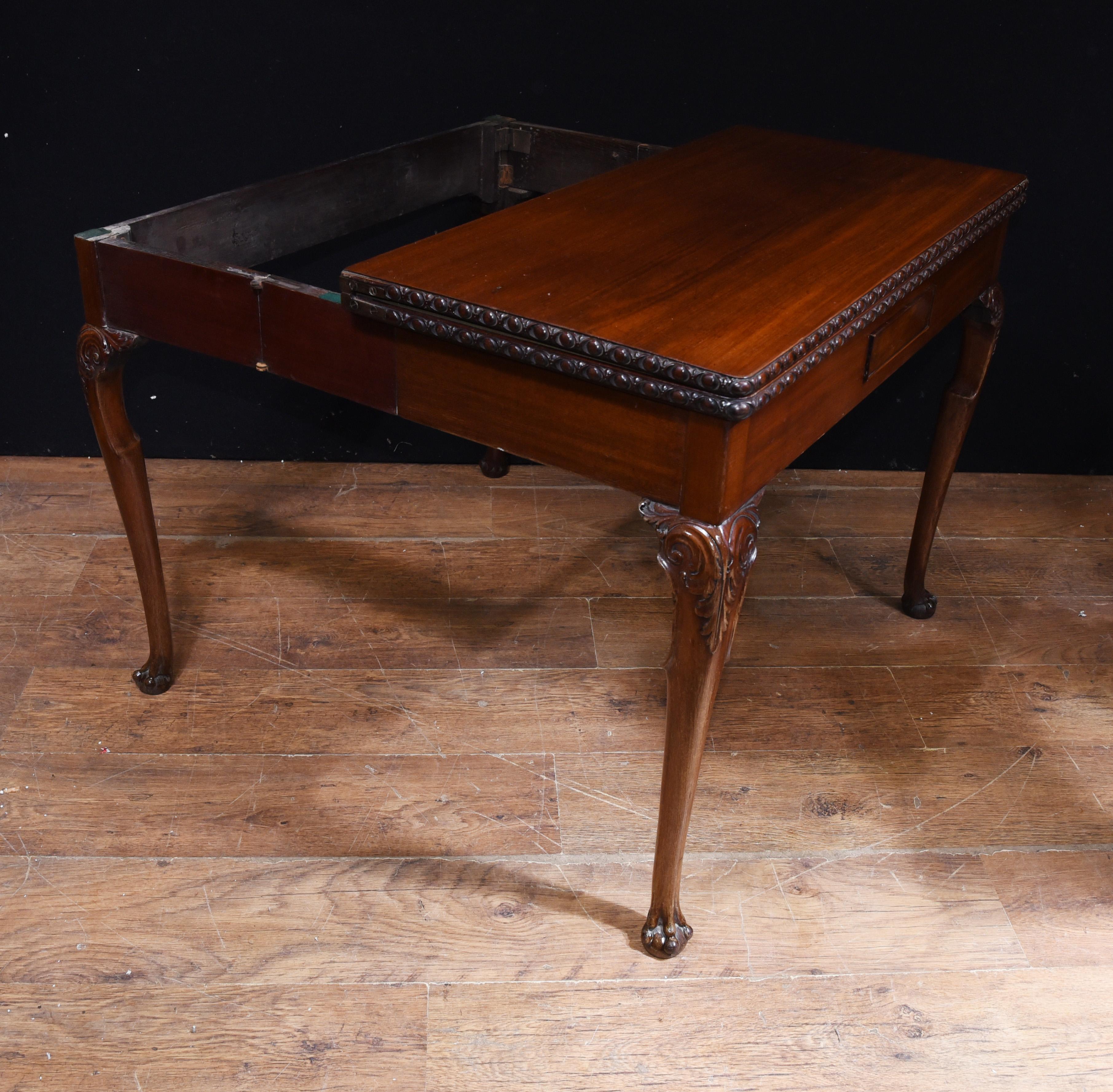 Georgian Card Table Mahogany Games Tables, 1880 For Sale 3