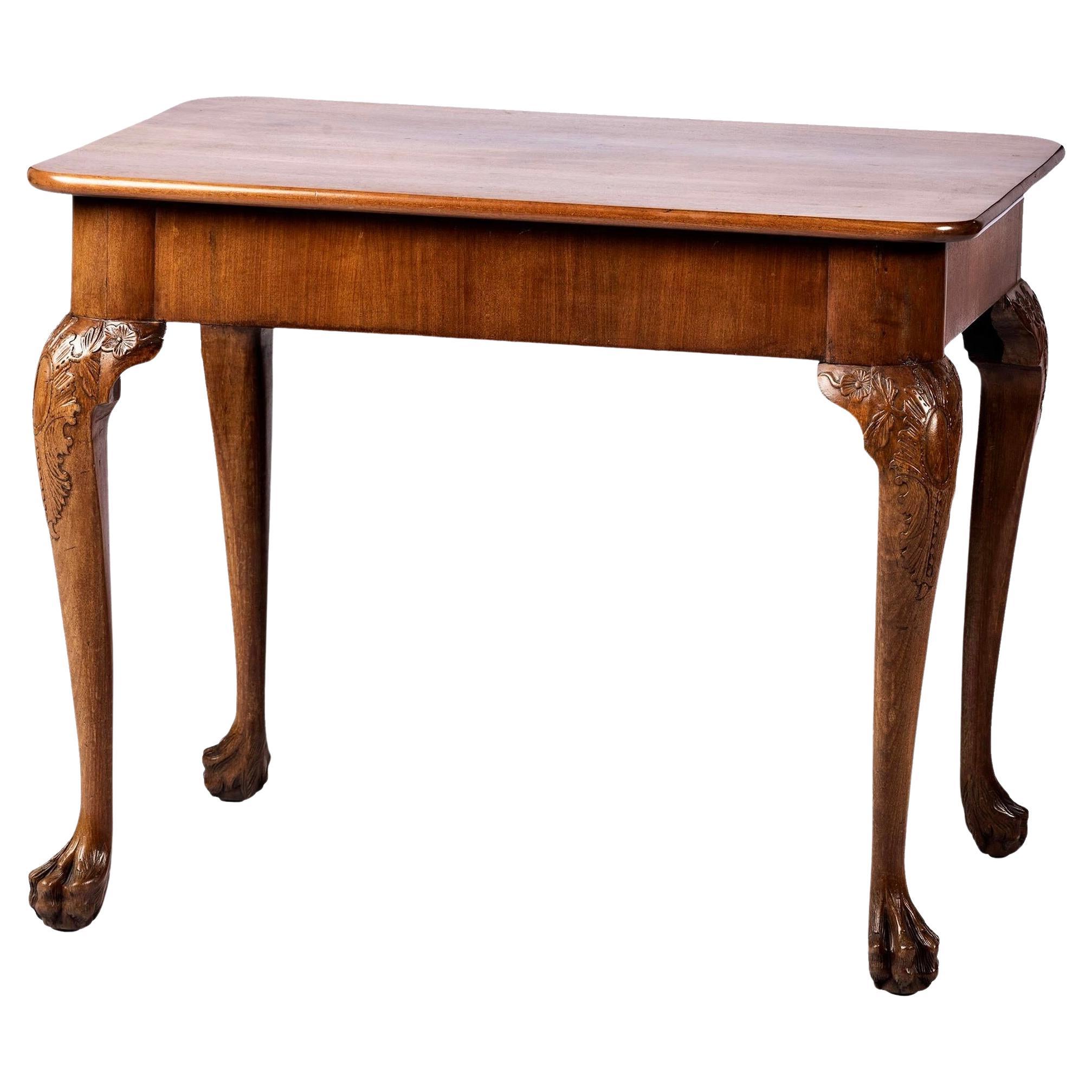 Georgian Carved Center Table Or Console Table, With Hairy Paw Feet For Sale