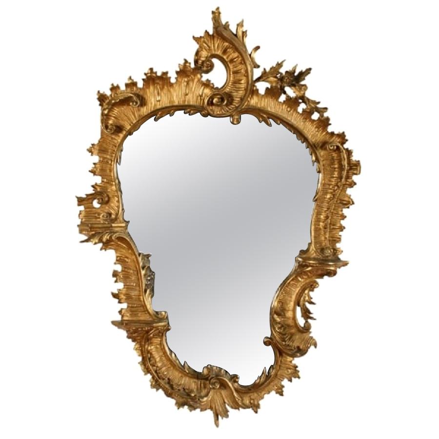 Georgian Carved Gilt Wood Mirror, 19th Century For Sale
