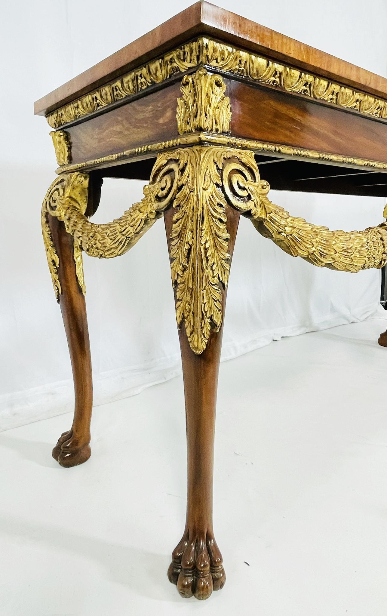 Georgian Carved & Gold Gilt Mahogany Console Table by Maitland Smith For Sale 5