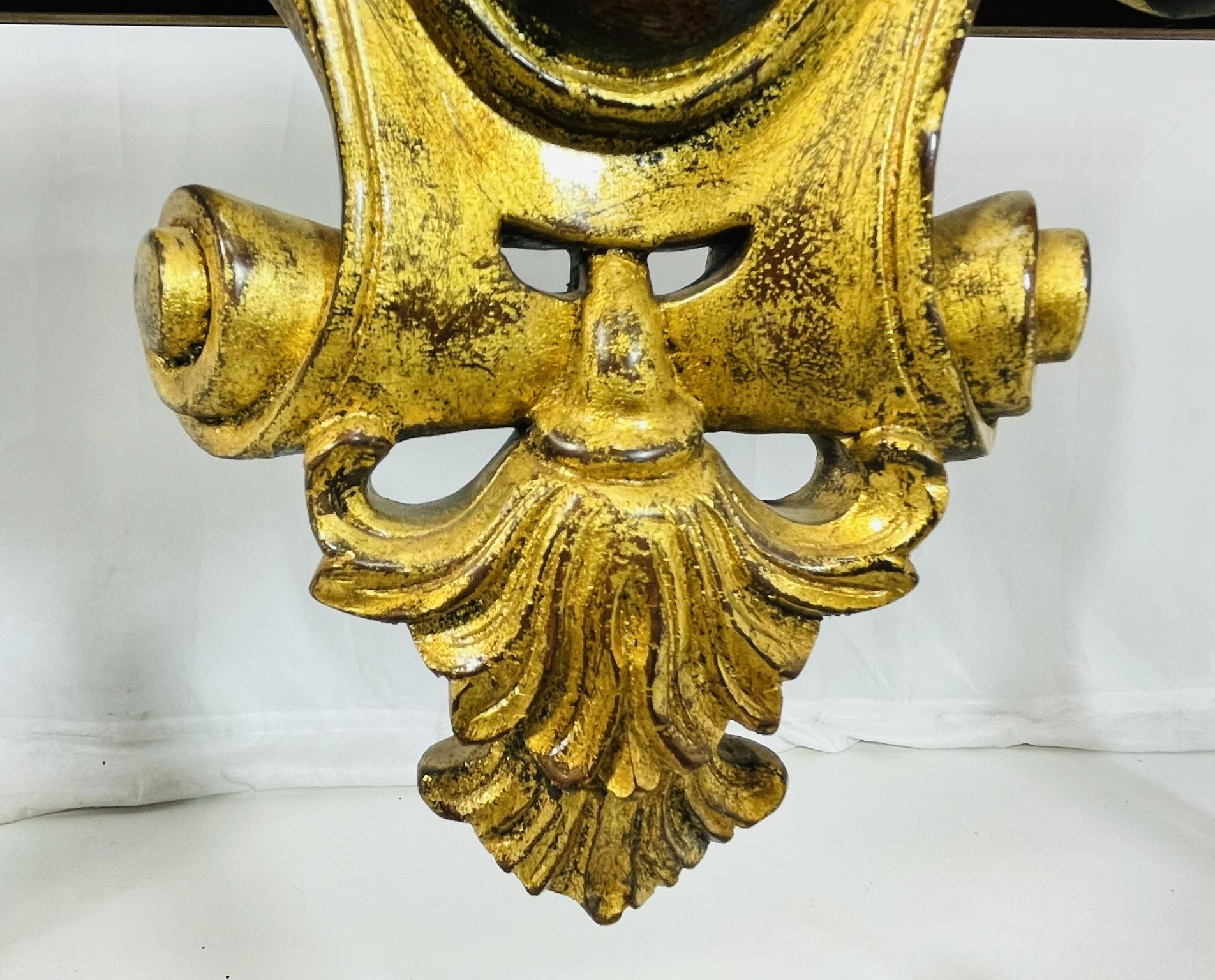 Georgian Carved & Gold Gilt Mahogany Console Table by Maitland Smith For Sale 8