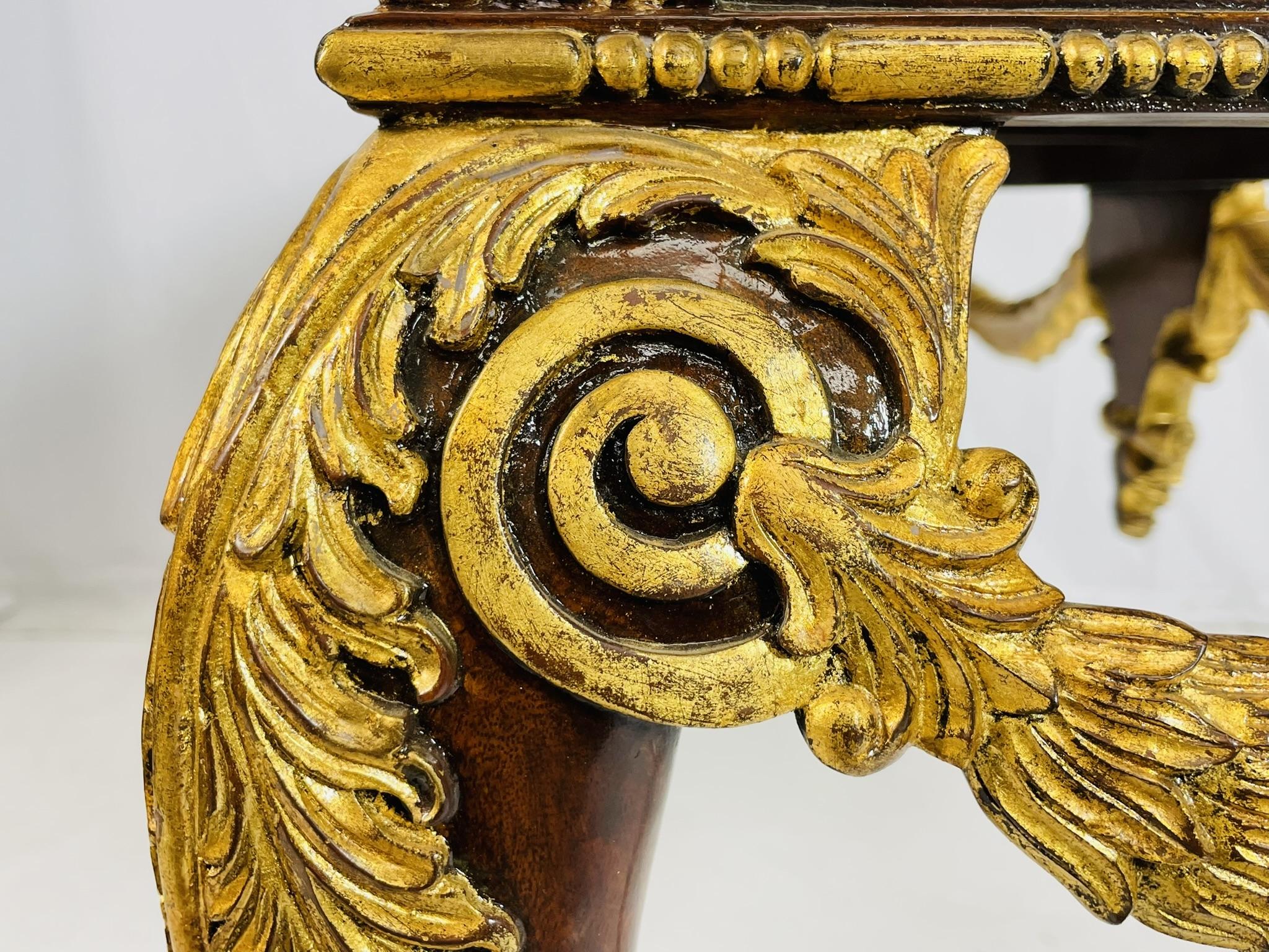 Georgian Carved & Gold Gilt Mahogany Console Table by Maitland Smith For Sale 9