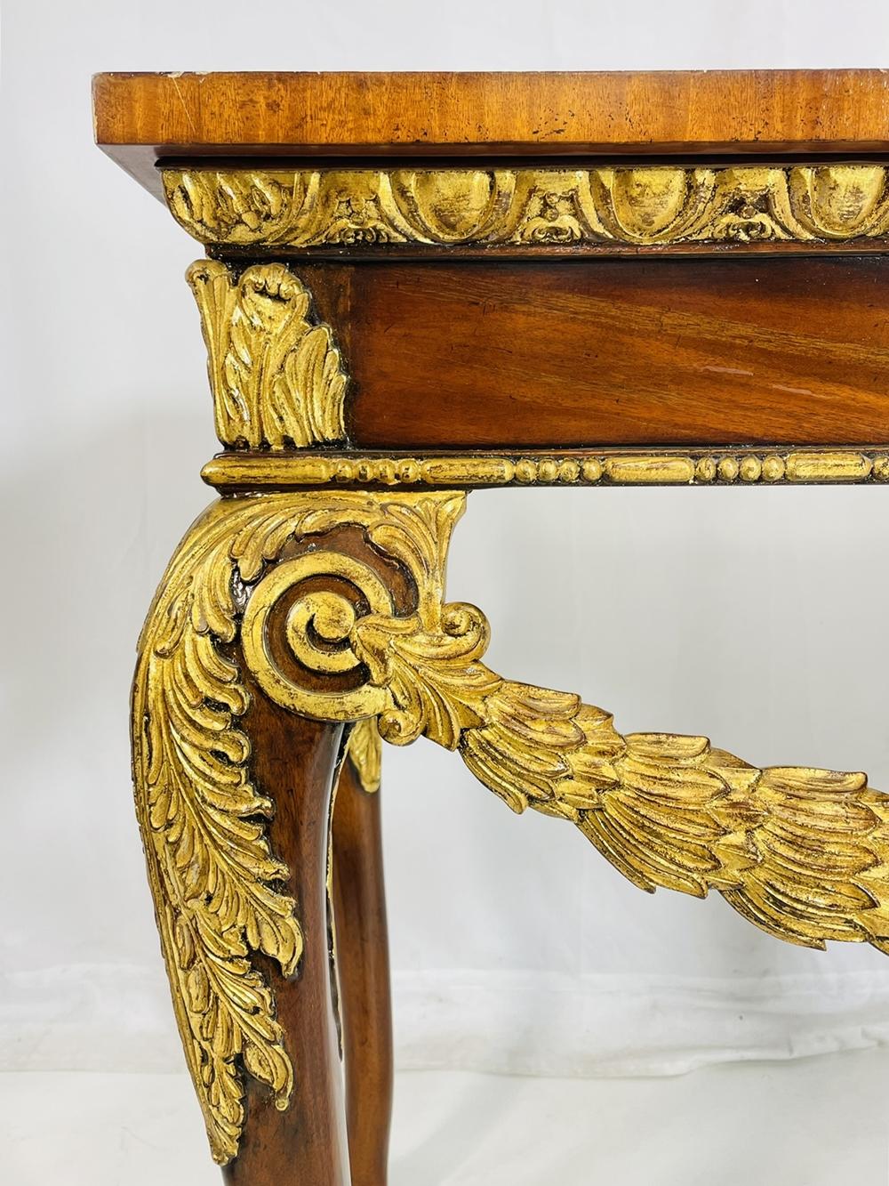 Georgian Carved & Gold Gilt Mahogany Console Table by Maitland Smith For Sale 1