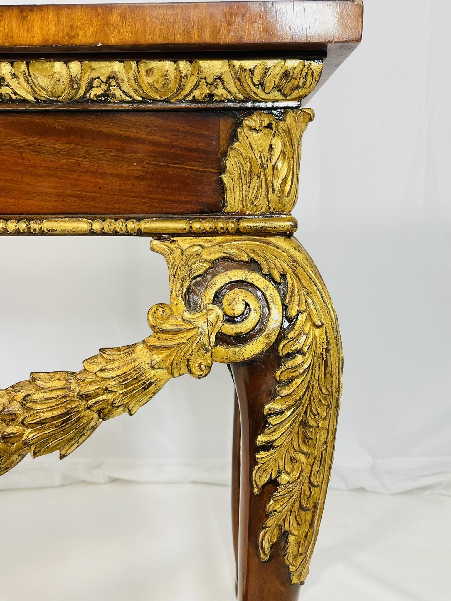 Georgian Carved & Gold Gilt Mahogany Console Table by Maitland Smith For Sale 3