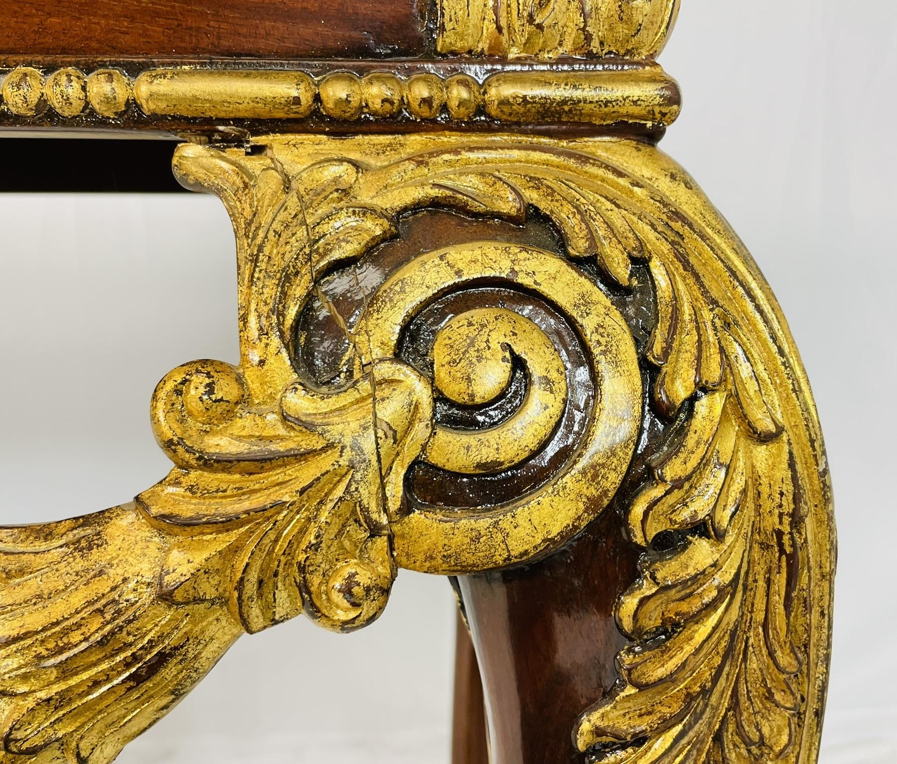 Georgian Carved & Gold Gilt Mahogany Console Table by Maitland Smith For Sale 4