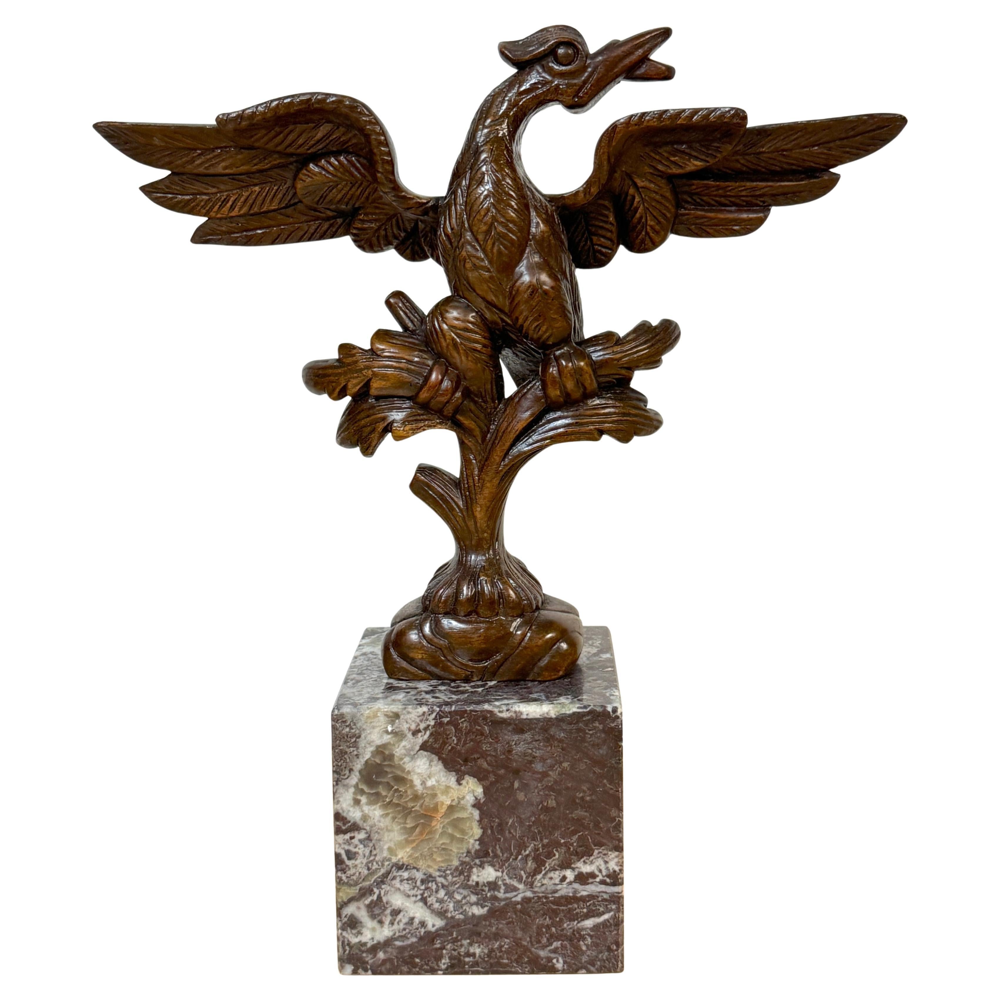 Georgian Carved Mahogany Eagle Ornament, in the Manner of Thomas Chippendale For Sale