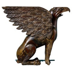 Georgian Carved Mahogany Griffin Sculpture