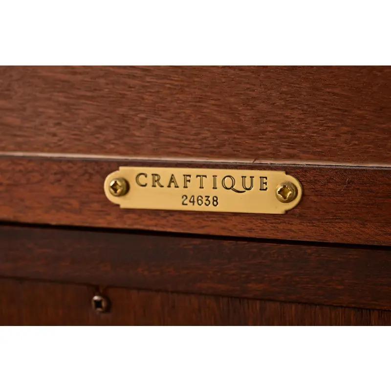 Georgian Carved Mahogany Lighted Breakfront Bookcase Cabinet by Craftique For Sale 9