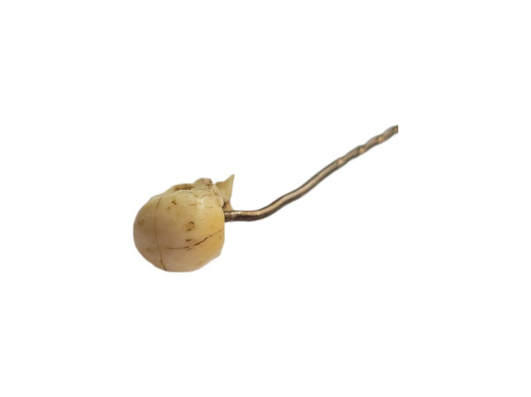 Georgian Carved Memento Mori Skull Stick Pin For Sale at 1stDibs