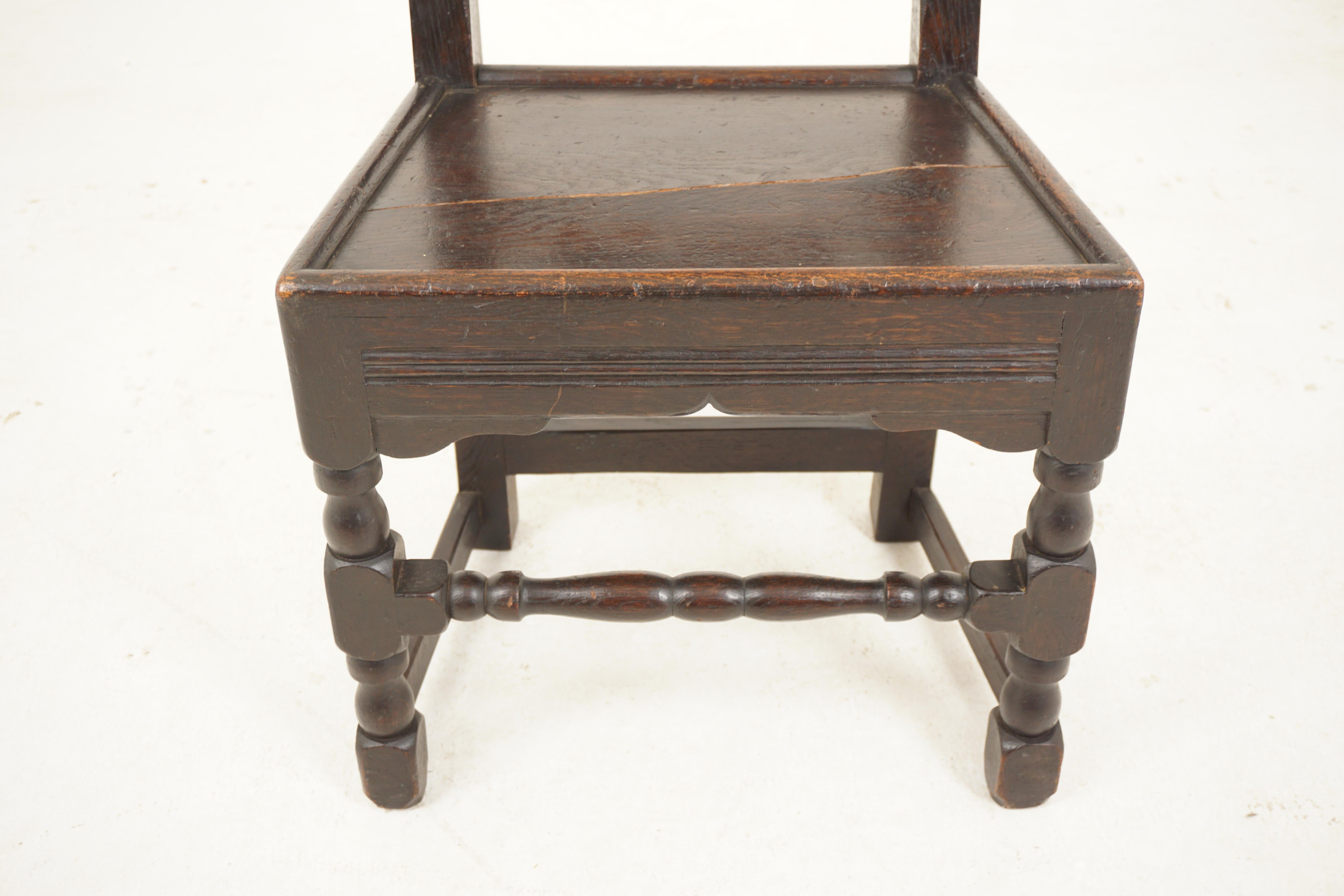Georgian Carved Oak Hall Chair, Scotland 1820, H579 1