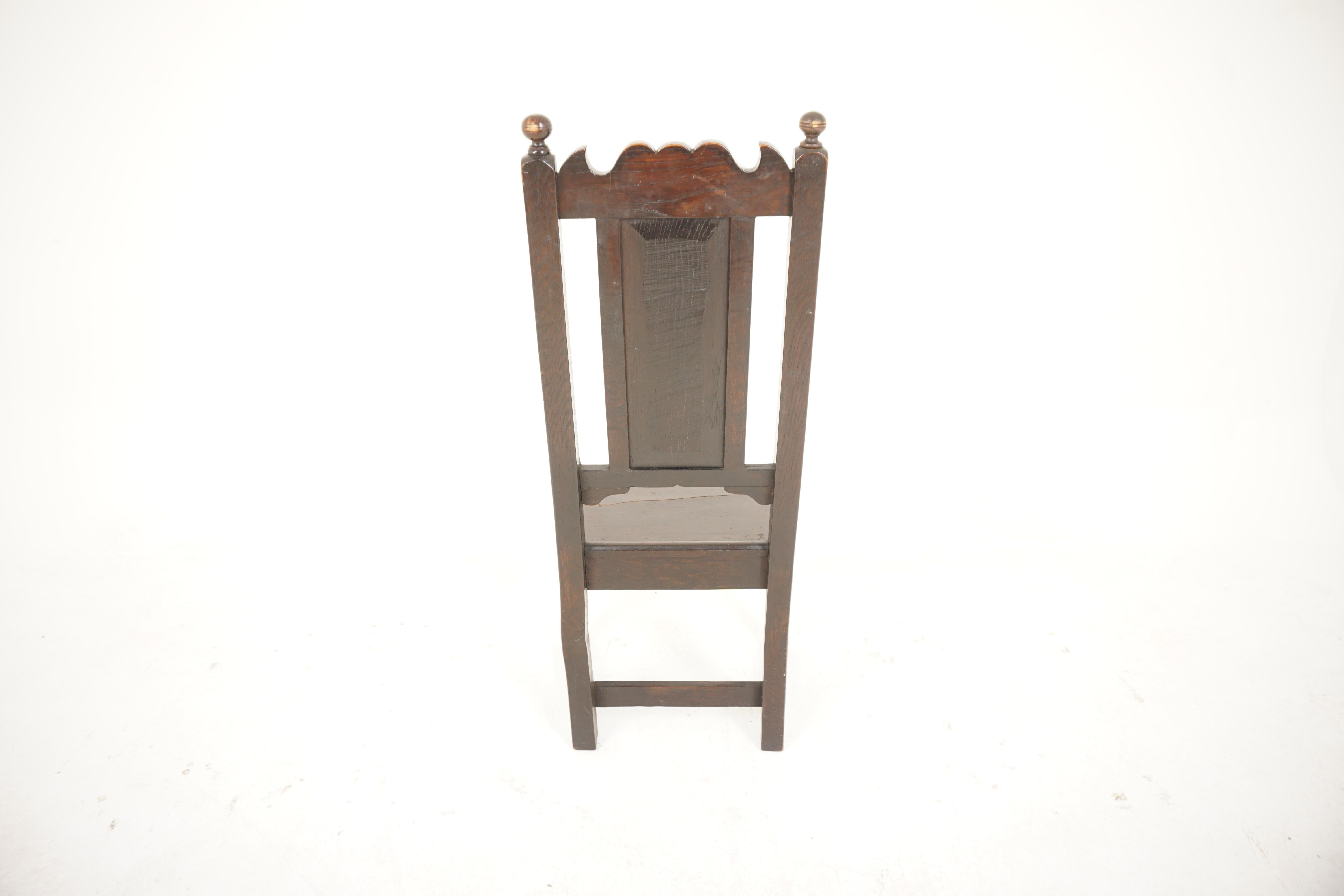 Georgian Carved Oak Hall Chair, Scotland 1820, H579 2