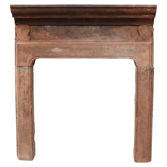 Georgian Carved Red Sandstone Fire Mantel For Sale
