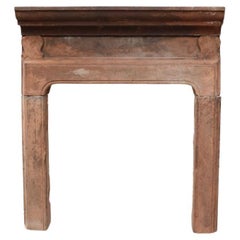 Used Georgian Carved Red Sandstone Fire Mantel