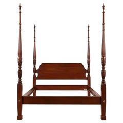 Georgian Carved Solid Cherry Wood King Size Poster Bed