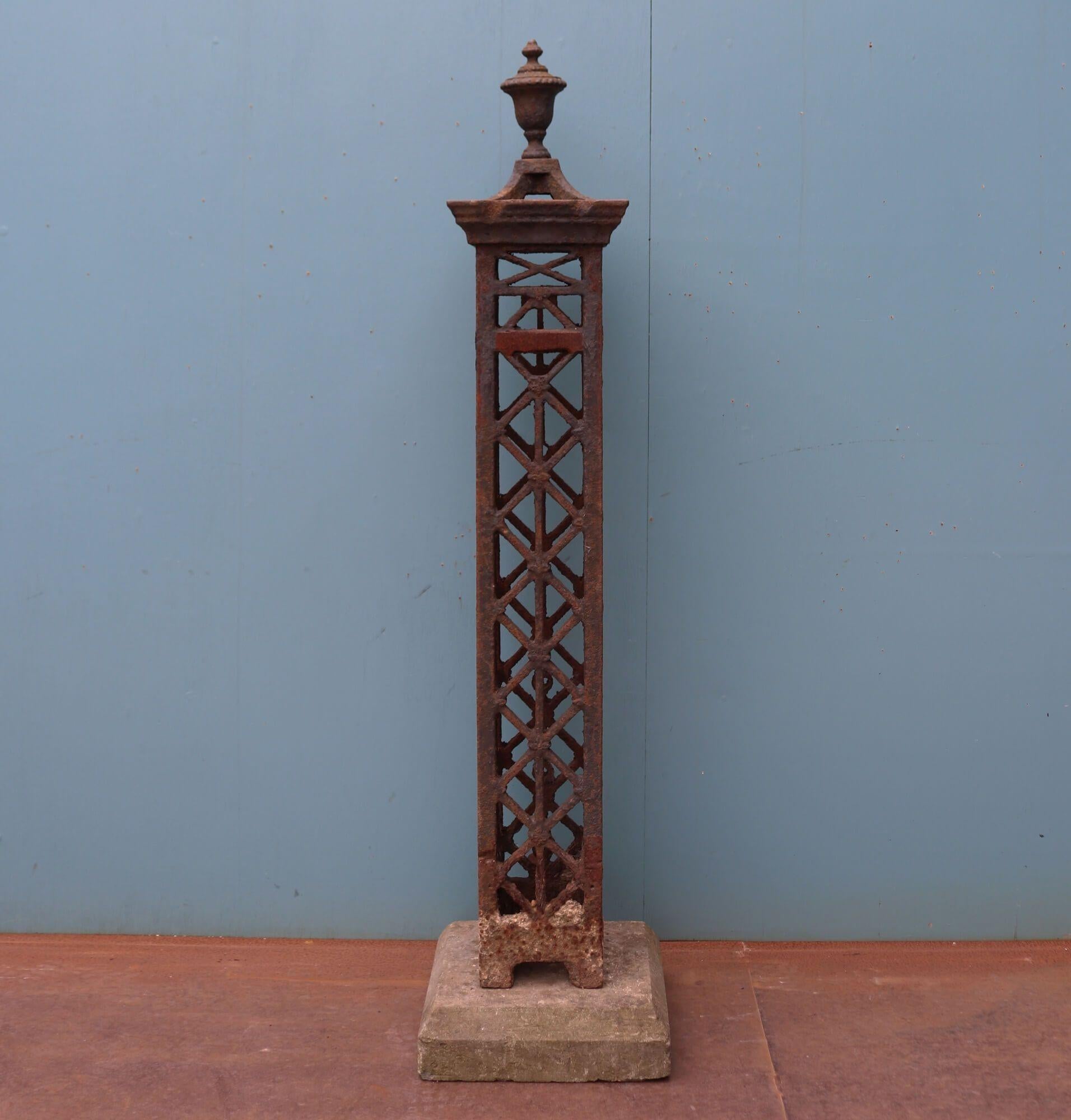 19th Century Georgian Cast Iron Garden Obelisk For Sale