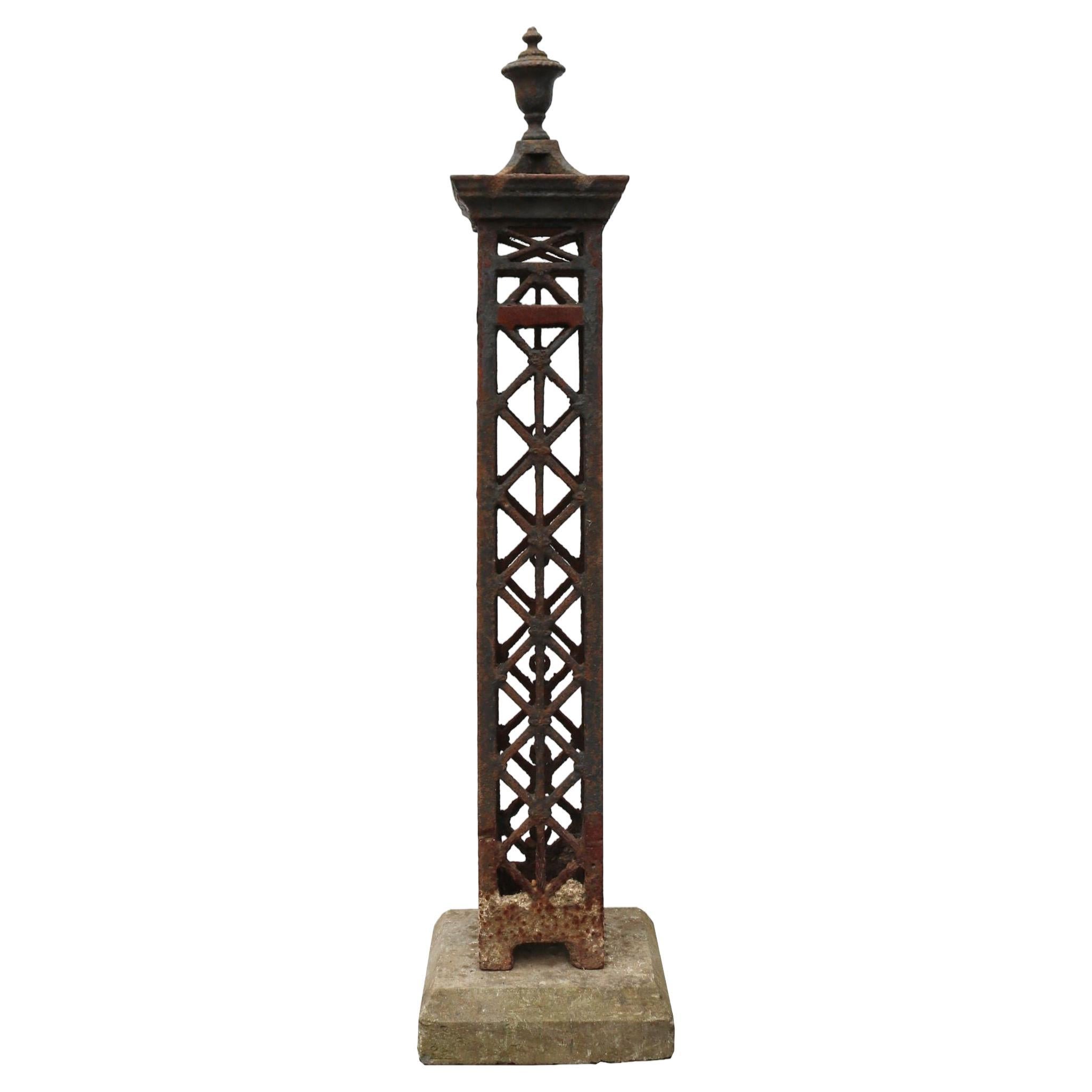 Georgian Cast Iron Garden Obelisk For Sale