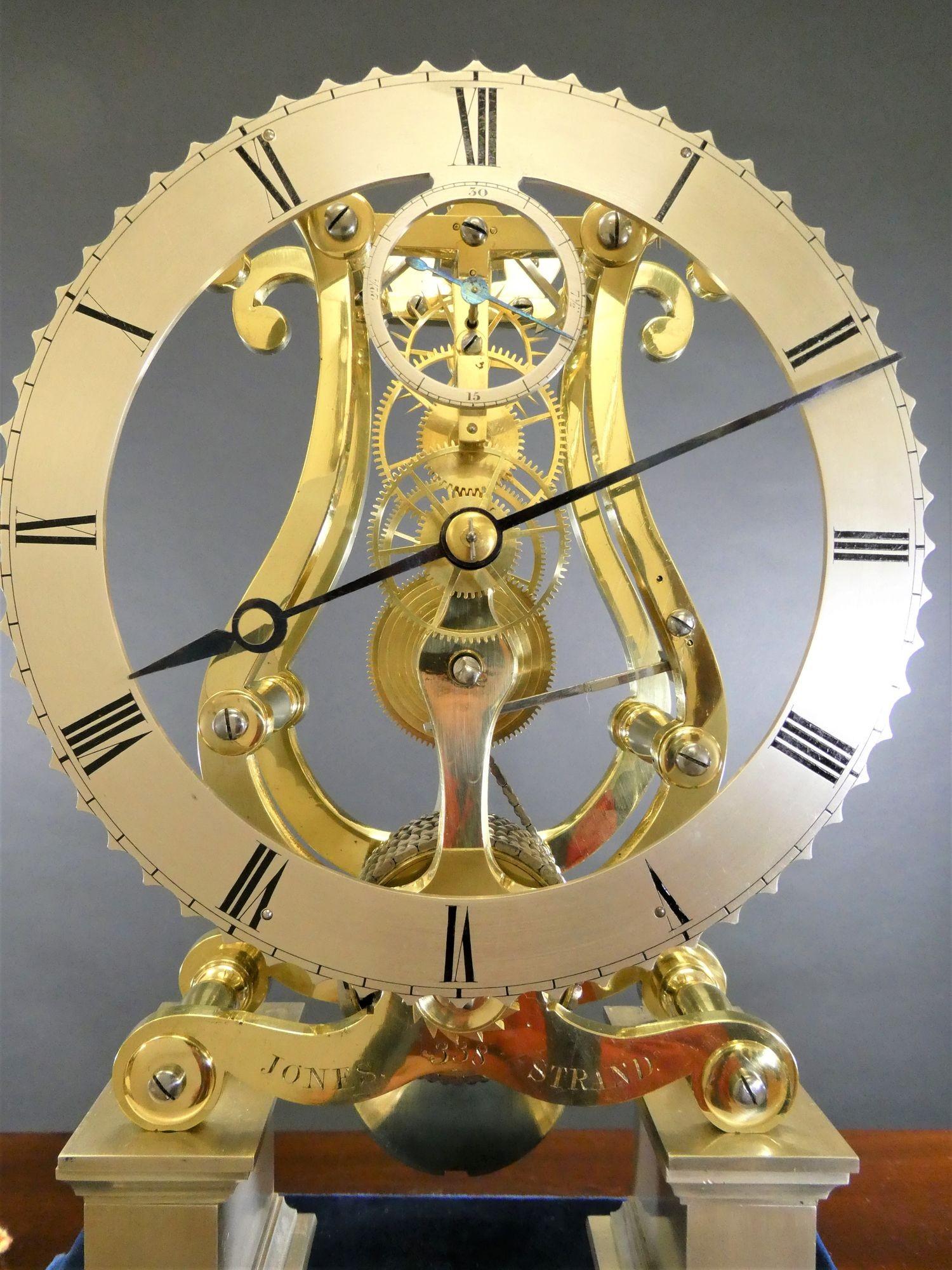 Early 19th Century Georgian Chain Fusee Skeleton Clock by Jones, Strand For Sale