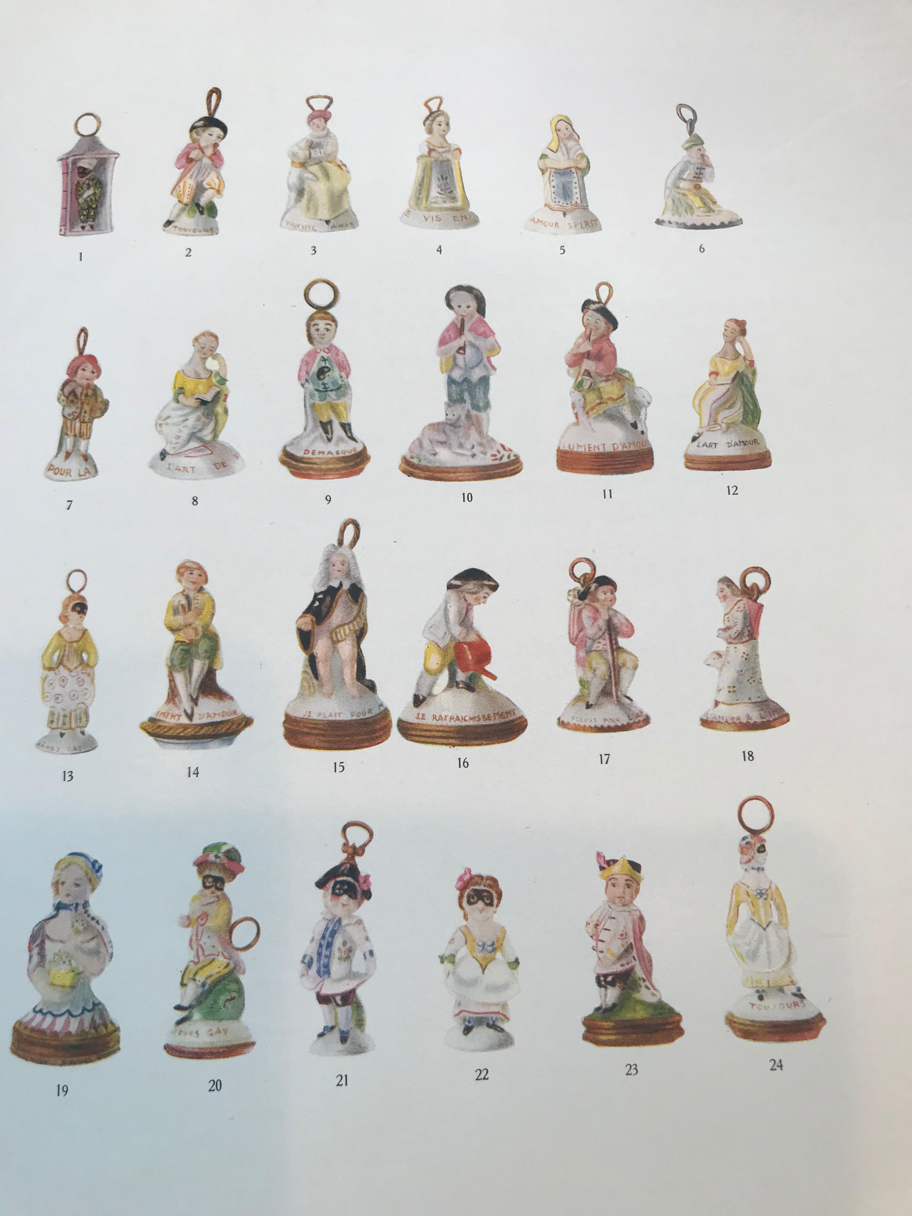 Georgian Chelsea Porcelain Miniature Fob Seal of Masked Man in Tri-Corner Hat 2