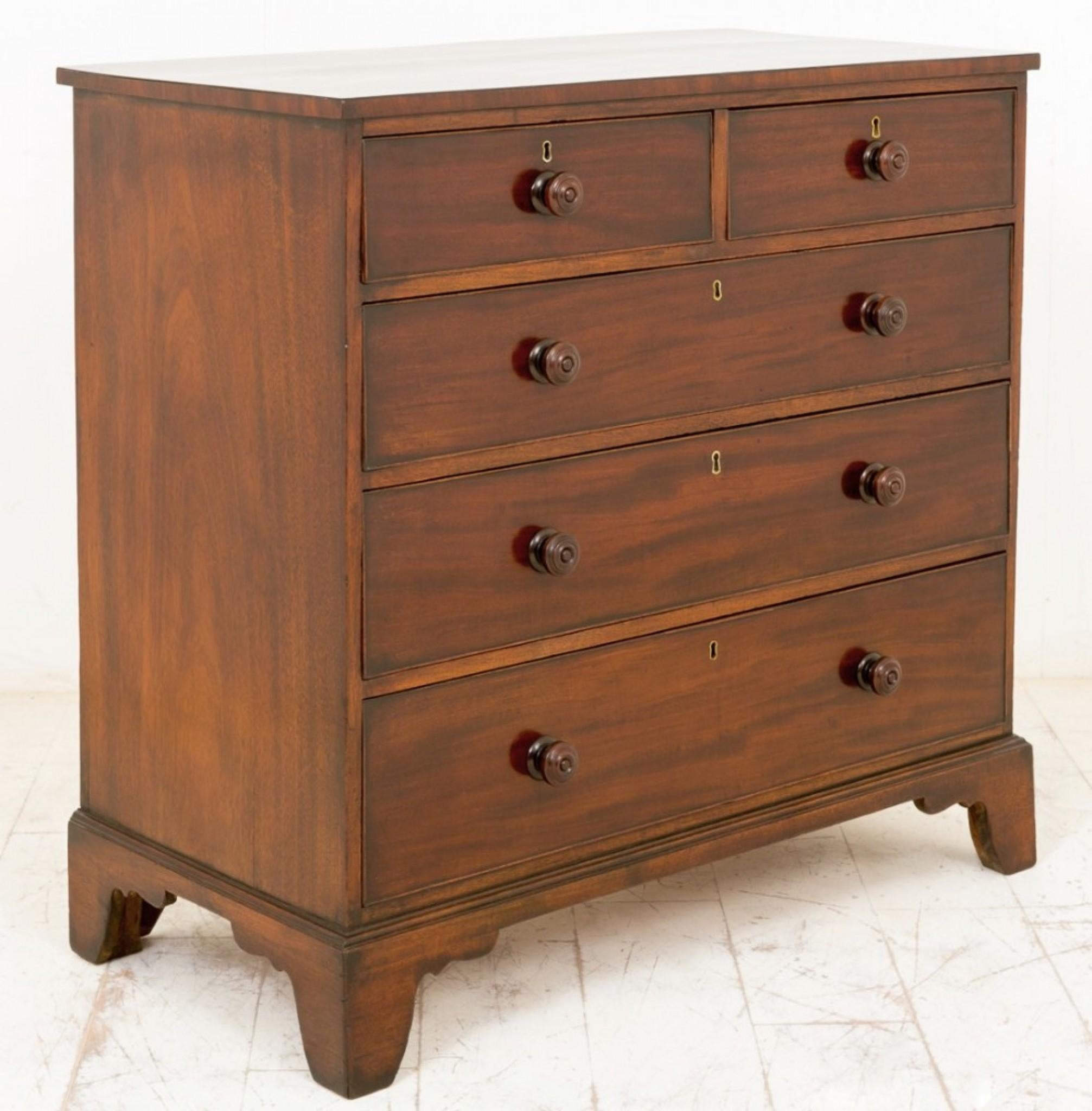 Georgian Chest Drawers Mahogany 1800 Period For Sale 5