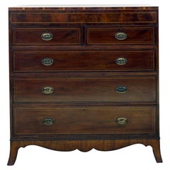 Georgian Chest Drawers Mahogany Satinwood Banding 1820