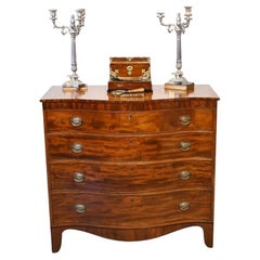 Georgian Chest of Drawers Bow Front Mahogany Commode