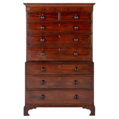 Antique Georgian Chest on Chest Mahogany Period Furniture