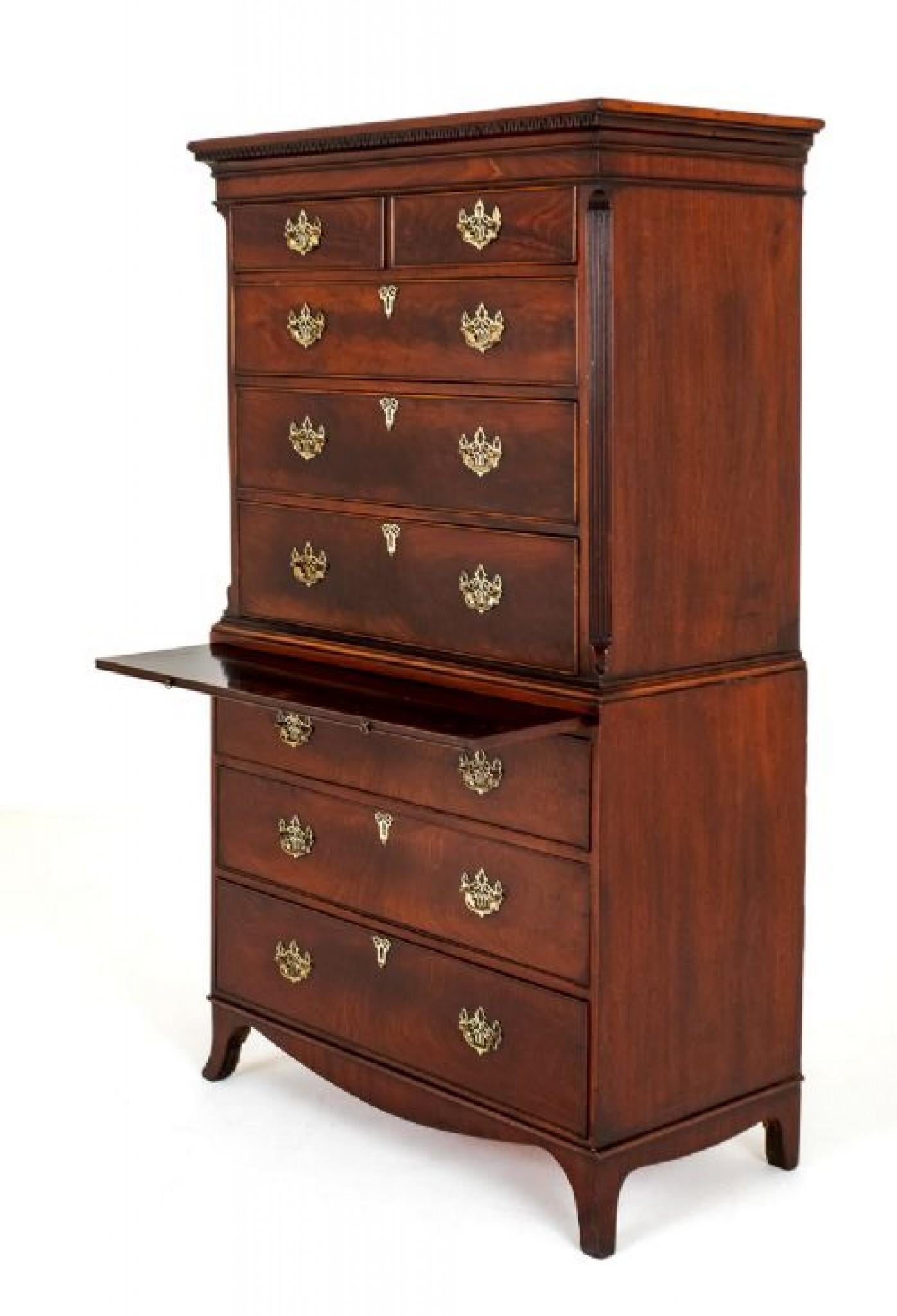 Georgian Chest on Chest Period Mahogany For Sale 2