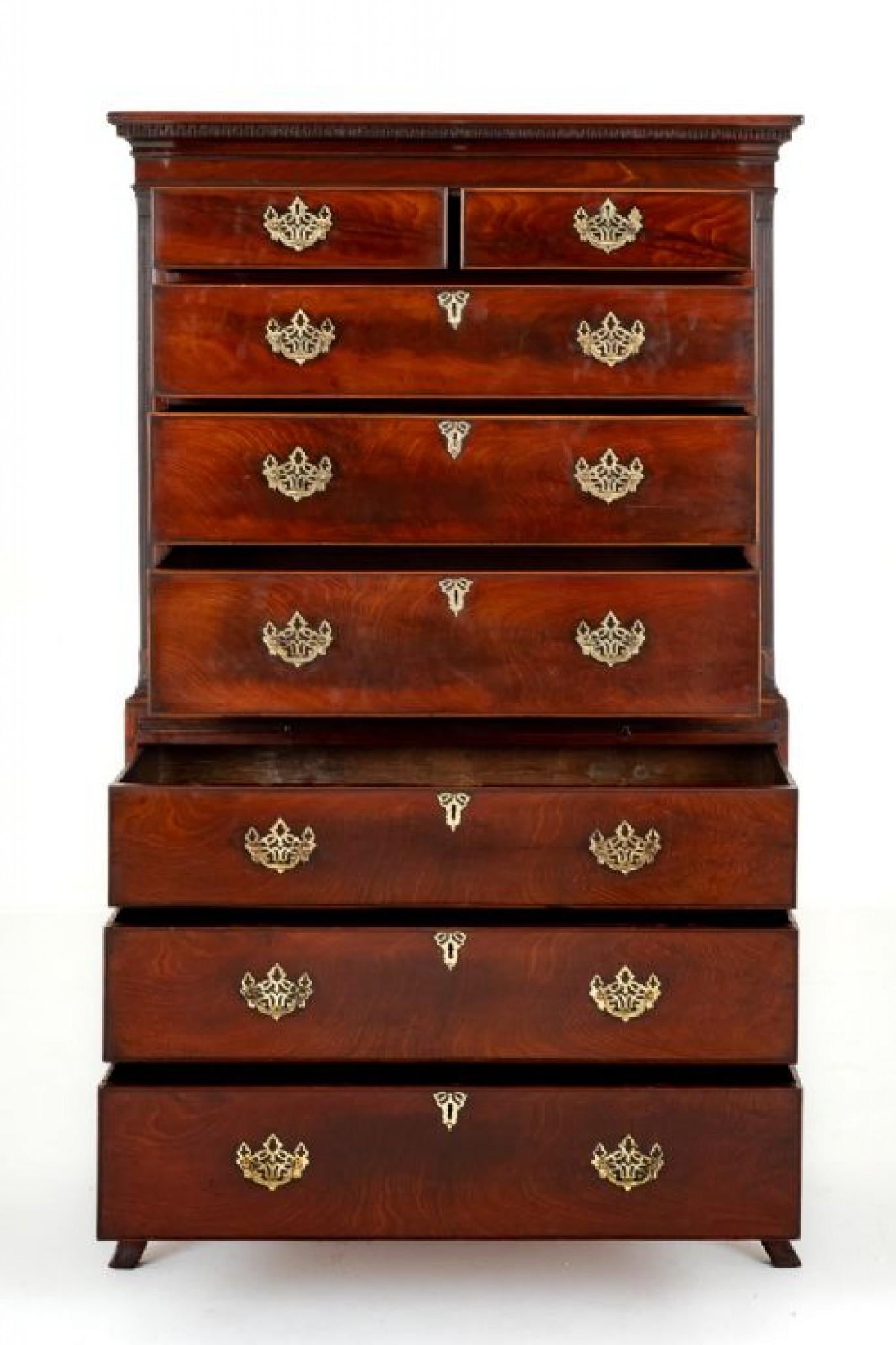 Georgian Chest on Chest Period Mahogany For Sale 3