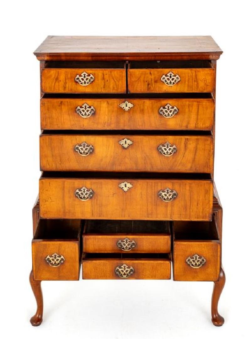 Georgian Chest on Stand Cabinet Antique Walnut For Sale 3